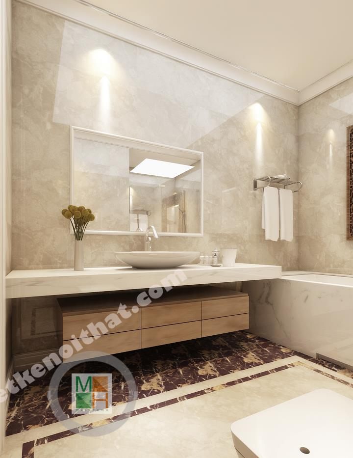 Thiết kế nội thất phòng tắm chung cư Royal City Nguyễn Trãi Thanh Xuân Hà Nội
